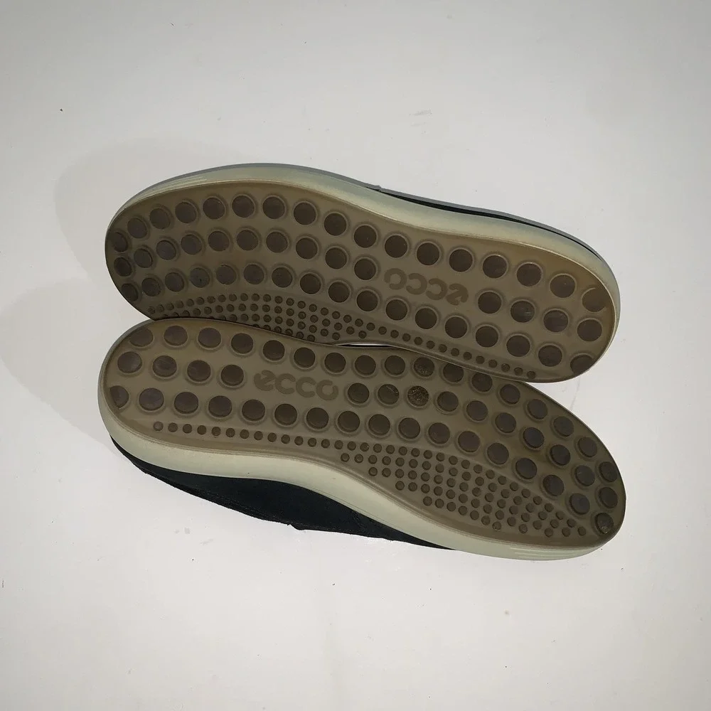 ECCO Shoes Mens Size 10.5 Black Nubuck Slip On Casual Comfort Walking Sneakers